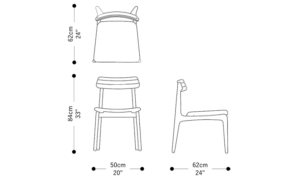 Image of the main dimensions of the product
